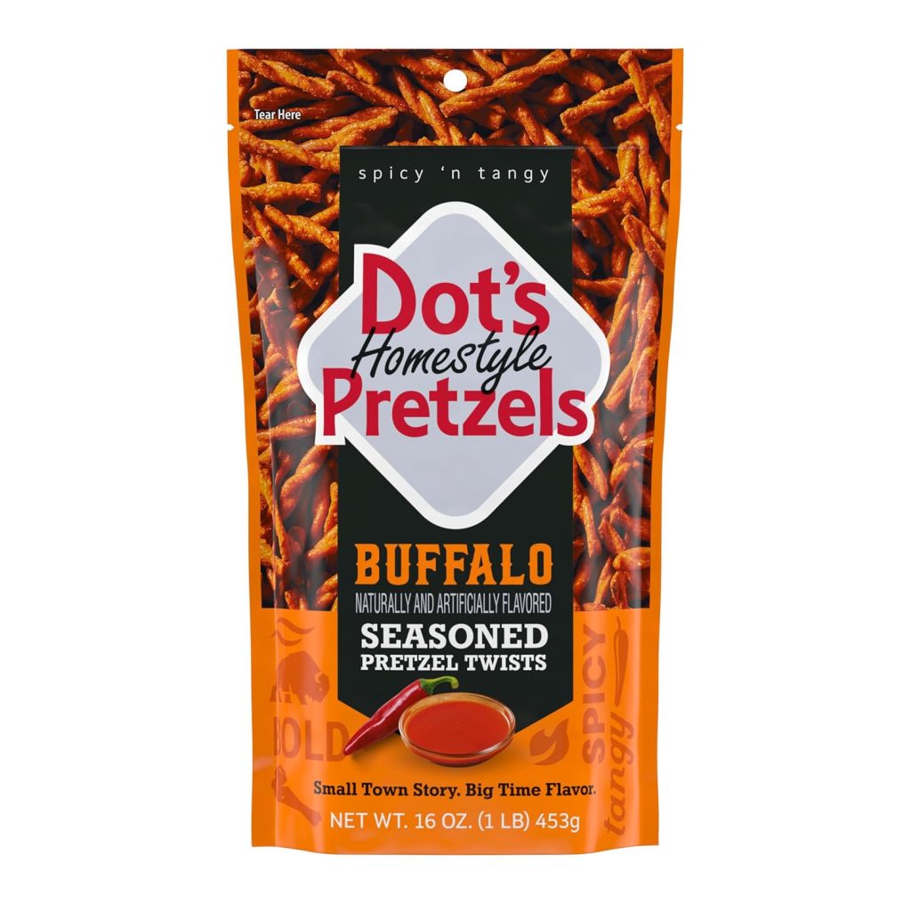 Dot's Pretzels Buffalo Seasoned Pretzel Twists Snack Bag